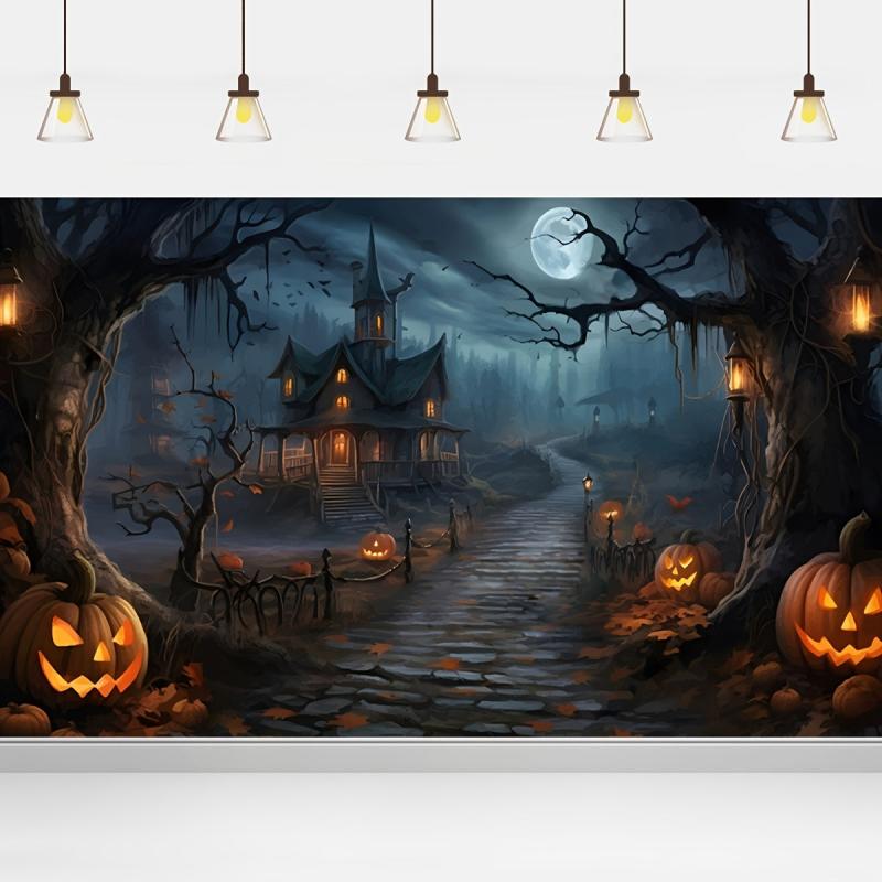 Halloween Photography Backdrop Scary Night Haunted House Background