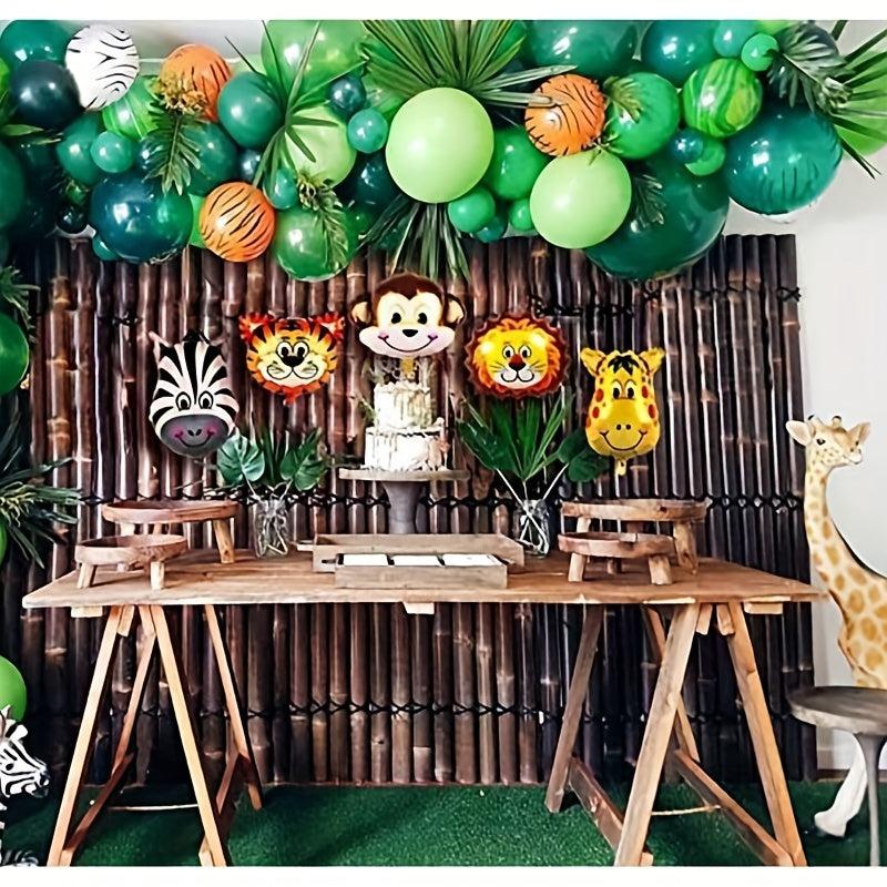 100pcs Jungle Adventure Animal Balloon Set for Kids Birthday Parties