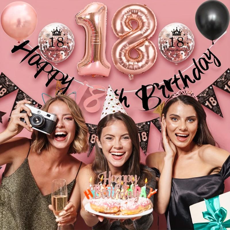 Rose Gold 18th Birthday Decorations Set