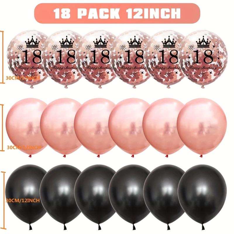 Rose Gold 18th Birthday Decorations Set