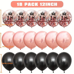 Rose Gold 18th Birthday Decorations Set