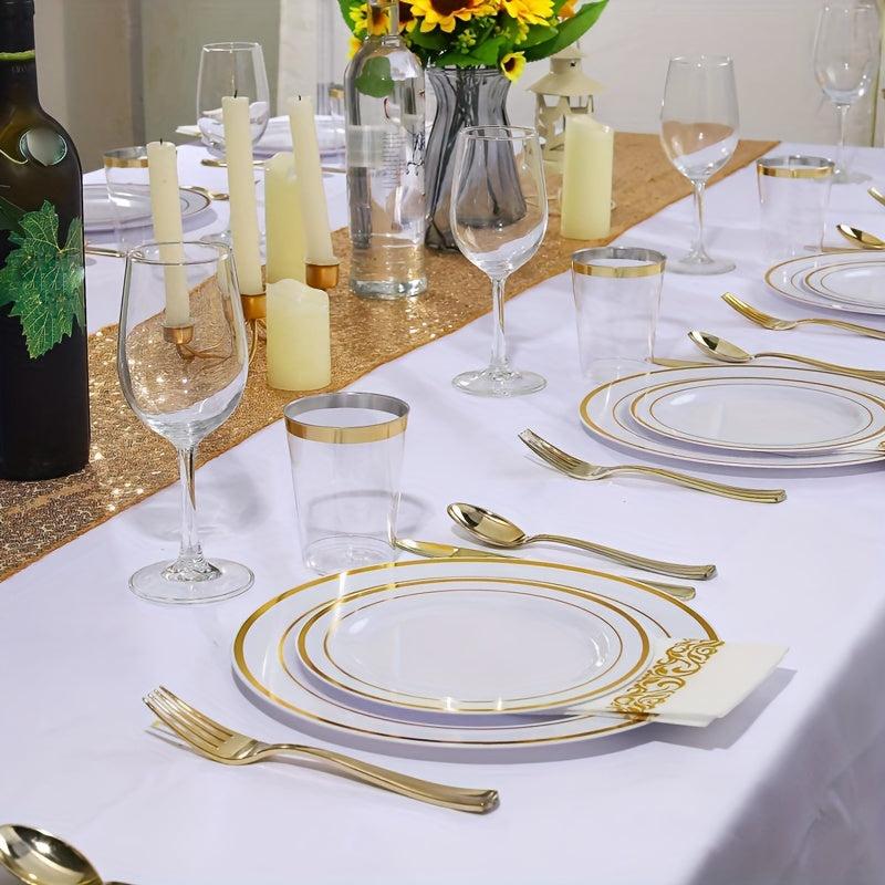 Disposable Golden Dust Paper Towels with Lace Napkins, 25 Sheets Pack