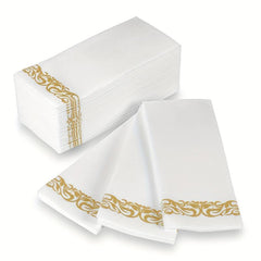 Disposable Golden Dust Paper Towels with Lace Napkins, 25 Sheets Pack