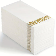 Disposable Golden Dust Paper Towels with Lace Napkins, 25 Sheets Pack