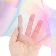 Rainbow Glitter Tulle Roll Sequin Organza Sheer Fabric - DIY Craft Tutu Skirt