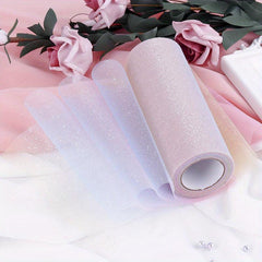 Rainbow Glitter Tulle Roll Sequin Organza Sheer Fabric - DIY Craft Tutu Skirt