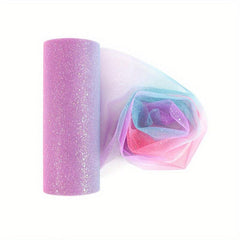 Rainbow Glitter Tulle Roll Sequin Organza Sheer Fabric - DIY Craft Tutu Skirt