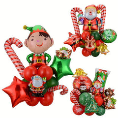 20pcs Santa Claus Christmas Balloon Set Xmas Decoration