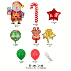 20pcs Santa Claus Christmas Balloon Set Xmas Decoration