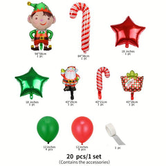 20pcs Santa Claus Christmas Balloon Set Xmas Decoration
