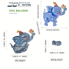 5pcs Elephant Balloon Set for Birthday and Party Decor