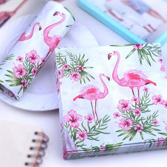 20pcs Pink Flamingo Napkin Tropical Colorful Paper Towel