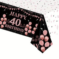 40 Years Old Digital Birthday Theme Set Tissue Paper Plate Paper Cup Party Decor