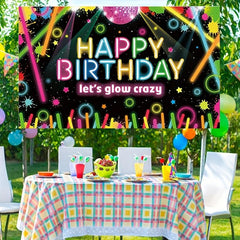 Neon Birthday Party Tapestry - Photo Booth Props & Decor