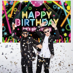 Neon Birthday Party Tapestry - Photo Booth Props & Decor