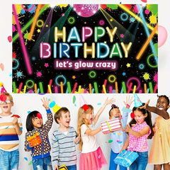 Neon Birthday Party Tapestry - Photo Booth Props & Decor