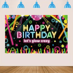 Neon Birthday Party Tapestry - Photo Booth Props & Decor