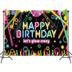 Neon Birthday Party Tapestry - Photo Booth Props & Decor