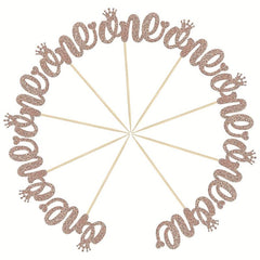 12pcs 1st Birthday Cupcake Toppers Baby Shower Cake Decorations