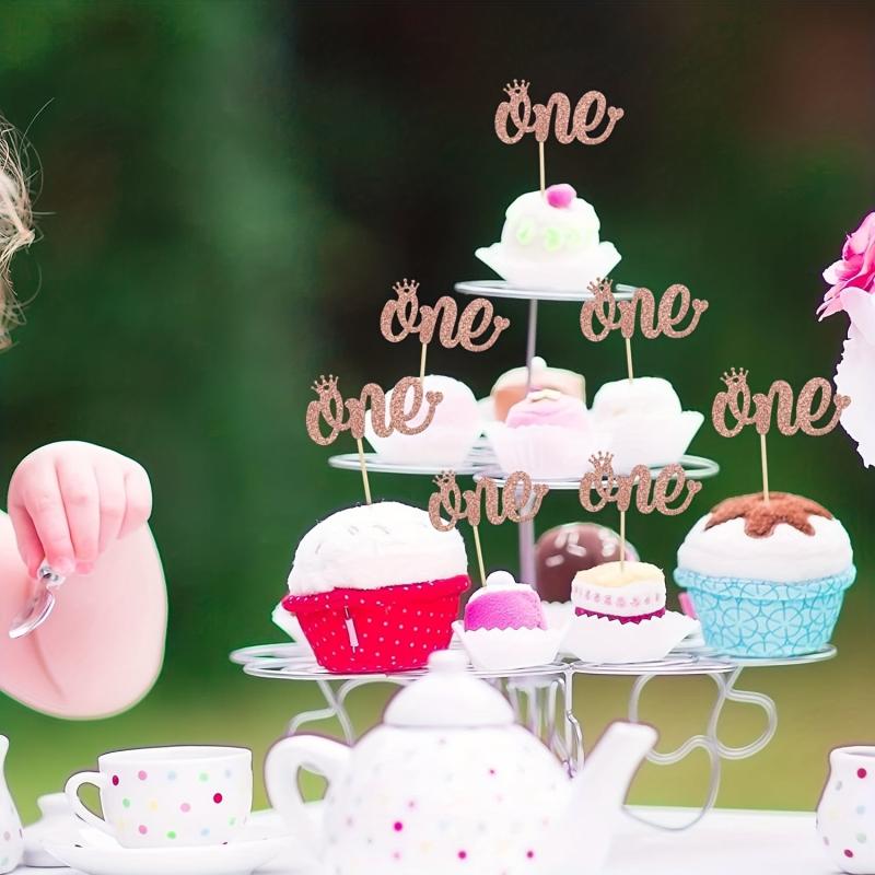 12pcs 1st Birthday Cupcake Toppers Baby Shower Cake Decorations