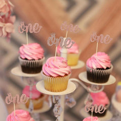 12pcs 1st Birthday Cupcake Toppers Baby Shower Cake Decorations