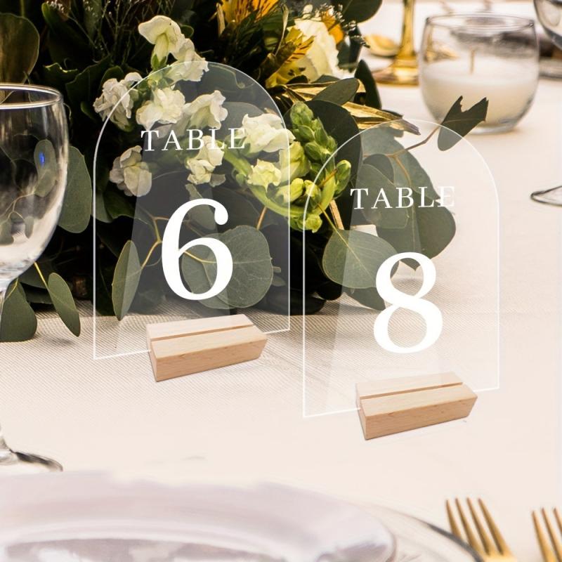 Acrylic Wedding Table Numbers Set - Hexagonal, Rectangular, Round Signs