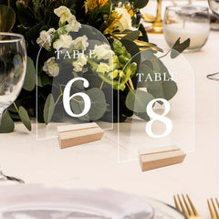 Acrylic Wedding Table Numbers Set - Hexagonal, Rectangular, Round Signs