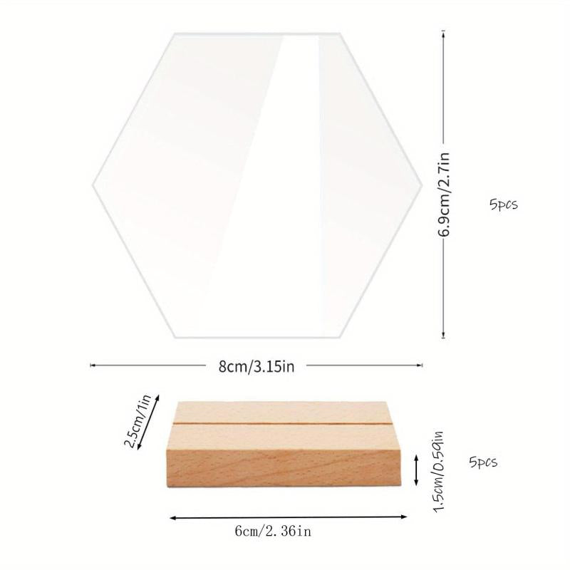 Acrylic Wedding Table Numbers Set - Hexagonal, Rectangular, Round Signs