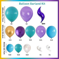 113pcs Purple Fish Tail Balloon Chain Set for Party Wedding Ceremony