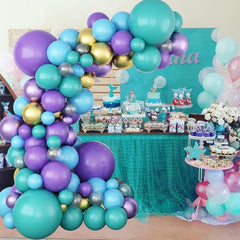 113pcs Purple Fish Tail Balloon Chain Set for Party Wedding Ceremony