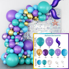 113pcs Purple Fish Tail Balloon Chain Set for Party Wedding Ceremony
