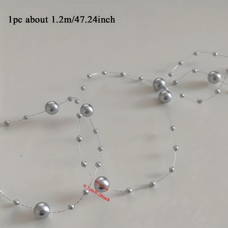 5pcs Vase Filled Pearl Beads Chain Wedding Table Decoration