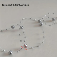 5pcs Vase Filled Pearl Beads Chain Wedding Table Decoration