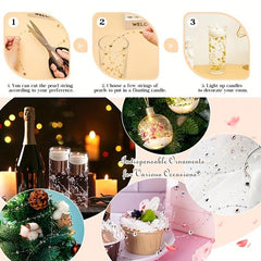 5pcs Vase Filled Pearl Beads Chain Wedding Table Decoration
