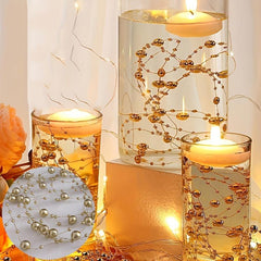 5pcs Vase Filled Pearl Beads Chain Wedding Table Decoration
