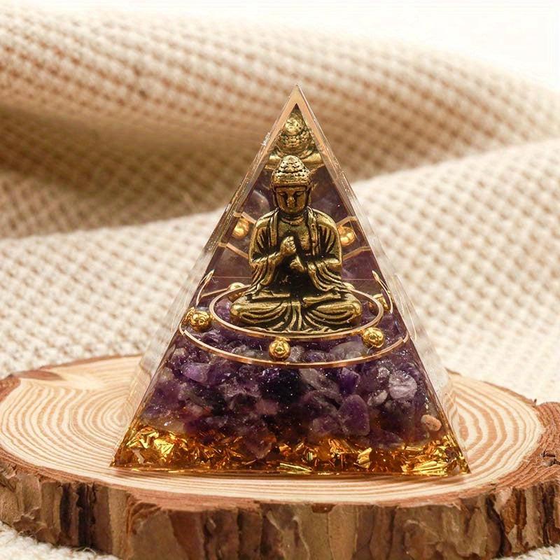 Colorful Moonlight Crystal Buddha Pyramid for Success Wisdom and Wealth