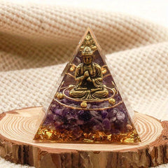 Colorful Moonlight Crystal Buddha Pyramid for Success Wisdom and Wealth
