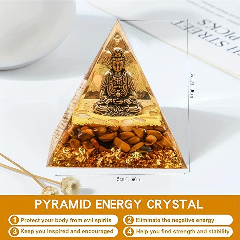 Colorful Moonlight Crystal Buddha Pyramid for Success Wisdom and Wealth