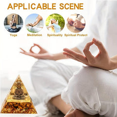 Colorful Moonlight Crystal Buddha Pyramid for Success Wisdom and Wealth