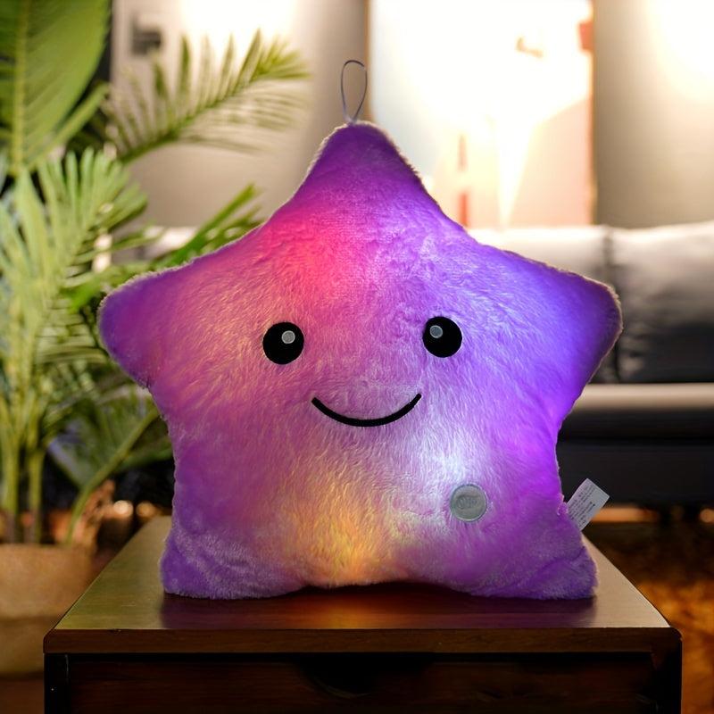 Luminous Plush Pillow Pentagram Cartoon Ribbon Doll Birthday Gift