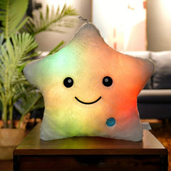 Luminous Plush Pillow Pentagram Cartoon Ribbon Doll Birthday Gift