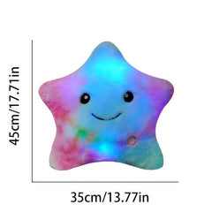Luminous Plush Pillow Pentagram Cartoon Ribbon Doll Birthday Gift