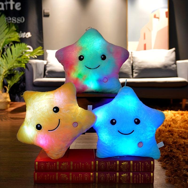 Luminous Plush Pillow Pentagram Cartoon Ribbon Doll Birthday Gift