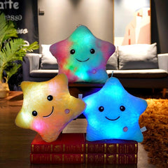 Luminous Plush Pillow Pentagram Cartoon Ribbon Doll Birthday Gift