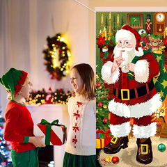 Christmas Santa Door Cover For Holiday Party Decorations