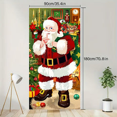 Christmas Santa Door Cover For Holiday Party Decorations