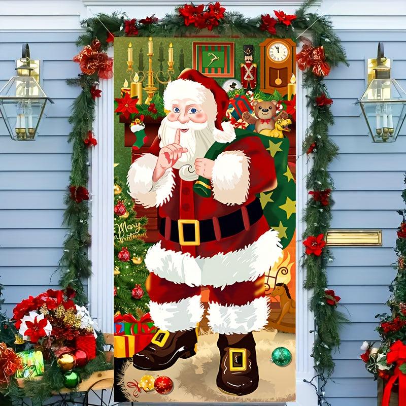 Christmas Santa Door Cover For Holiday Party Decorations