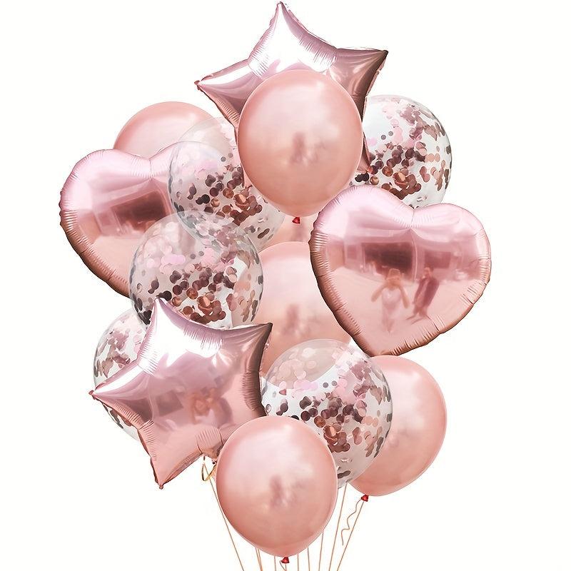 14pcs Confetti Balloon Bouquet Foil Latex Balloons for Graduation