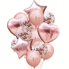 14pcs Confetti Balloon Bouquet Foil Latex Balloons for Graduation