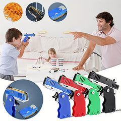 Metal Burst Rubber Band Toy w/ Keychain & 60 Bands - Safe Shooting Toy